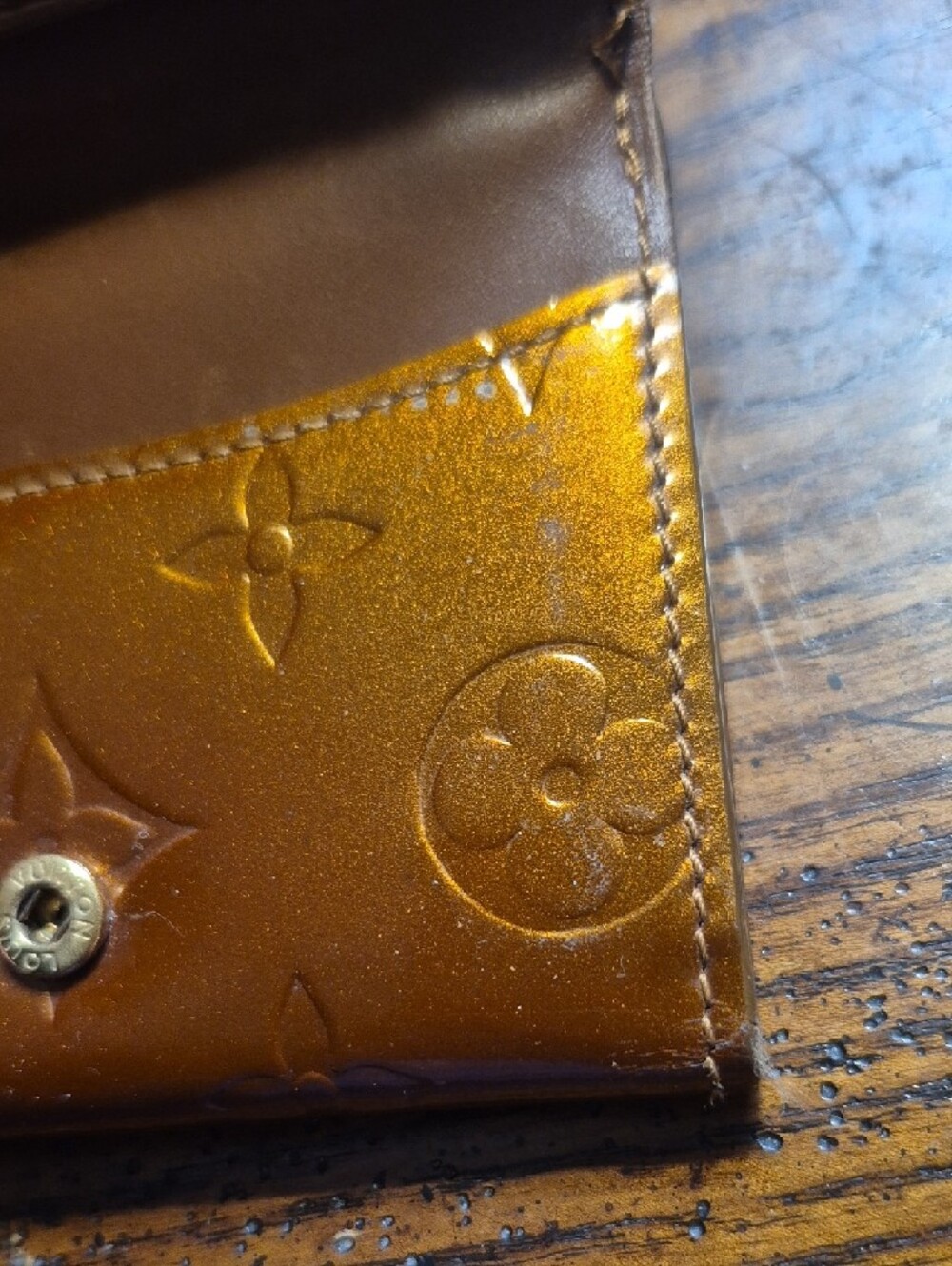 Louis Vuitton Vernis Elise Compact Wallet Bronze - Picture 6 of 14